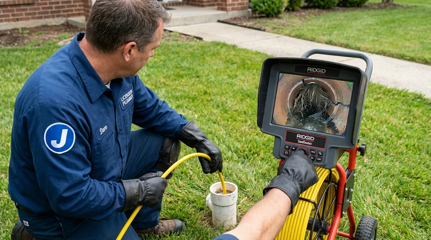 Sewer camera inspection being performed by Johns Plumbing LLC in Baldwyn