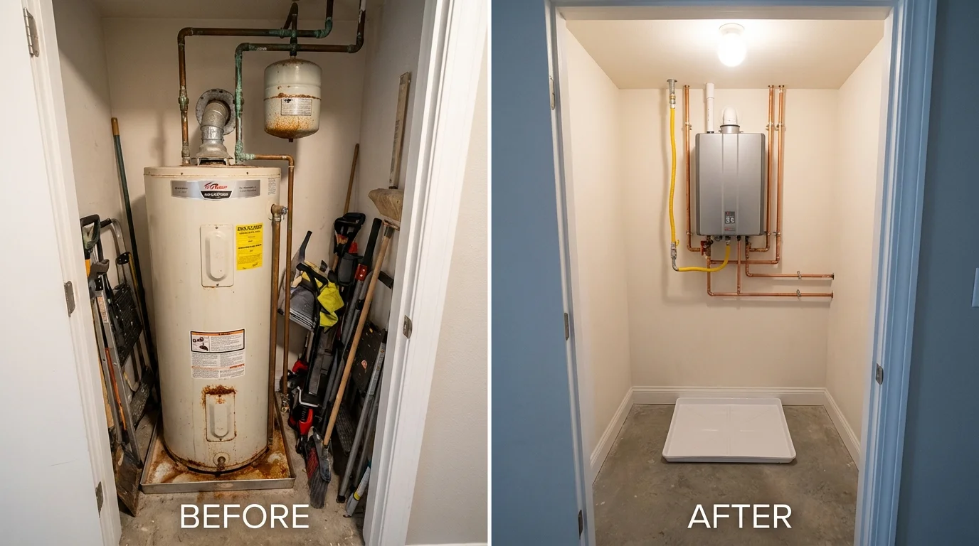 Tank water heater versus wall-mounted tankless unit comparison for Baldwyn, MS homeowners