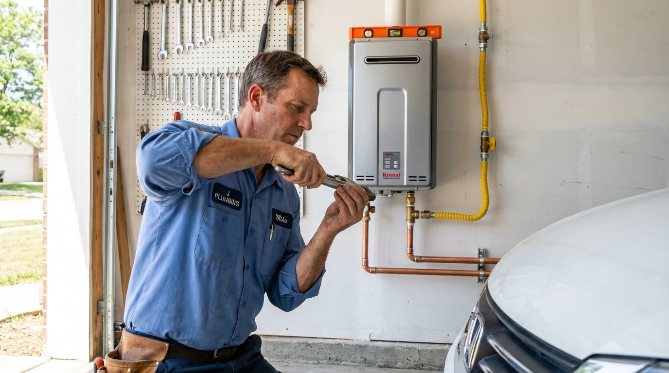 Tankless water heater installation by a Johns Plumbing LLC plumber in Baldwyn